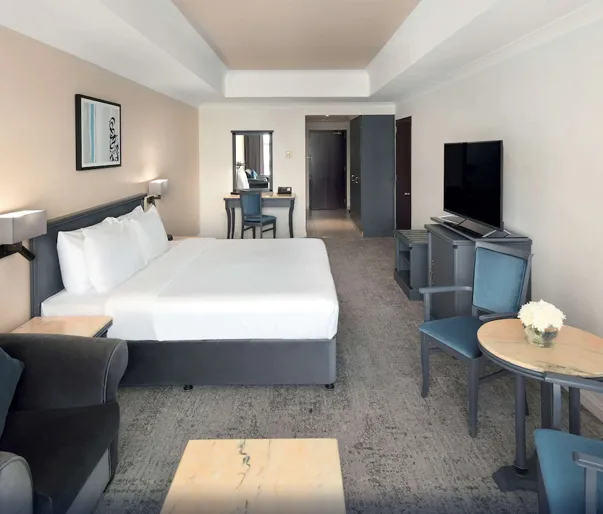 Double bed hotel room