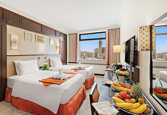 2 single beds in the room