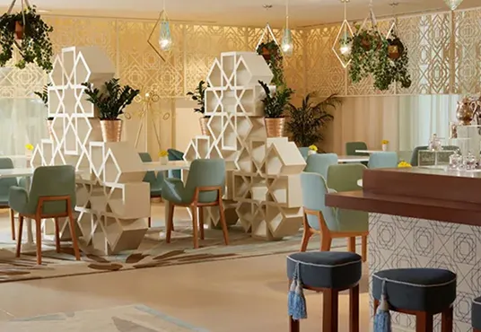 Hotel's restaurant area